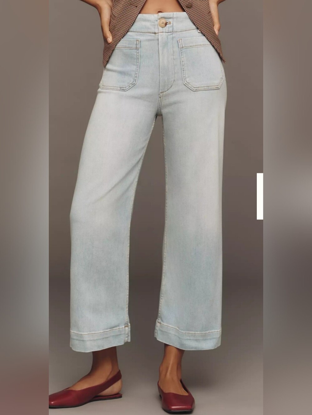 Anthropologie Collette High-Rise Crop Wide-Leg Jean By Maeve